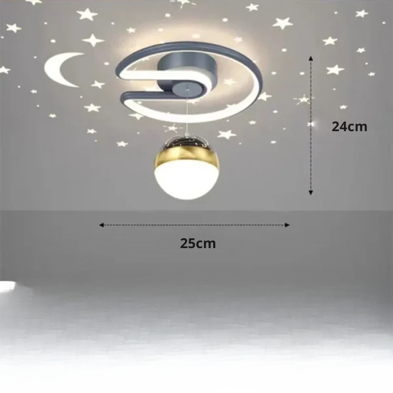 StellaGlow: Lampada a soffitto LED rotonda con effetto cielo stellato e colore della luce dimmerabile – per camere da letto e camerette