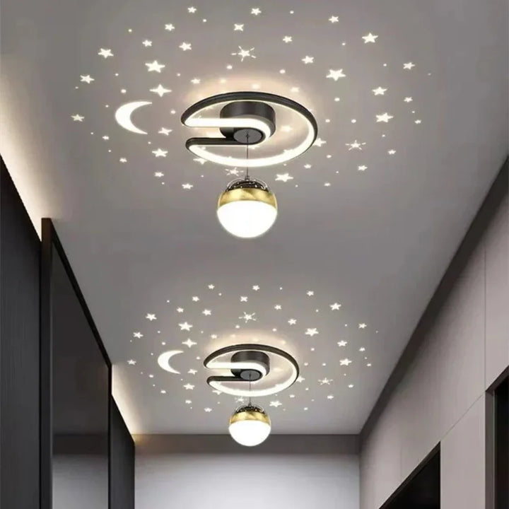 StellaGlow: Lampada a soffitto LED rotonda con effetto cielo stellato e colore della luce dimmerabile – per camere da letto e camerette