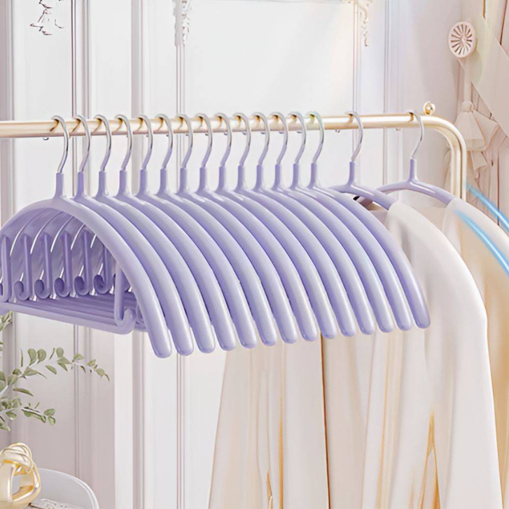 StilKurve: Grucce con design ergonomico – durevoli, antiscivolo e versatili per giacche, bluse e vestiti (confezione da 10)