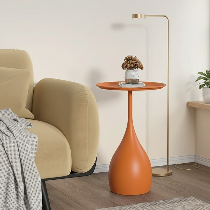 Stilsphäre: Tavolino rotondo in metallo mobile e decorativo – per divano e comodino
