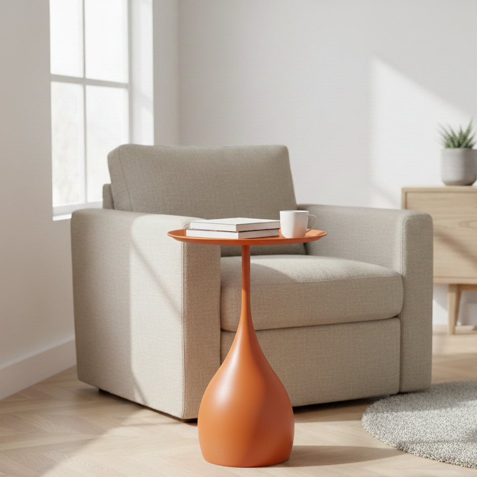 Stilsphäre: Tavolino rotondo in metallo mobile e decorativo – per divano e comodino