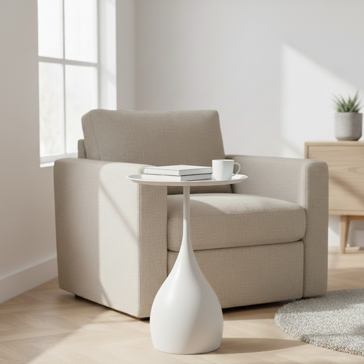 Stilsphäre: Tavolino rotondo in metallo mobile e decorativo – per divano e comodino
