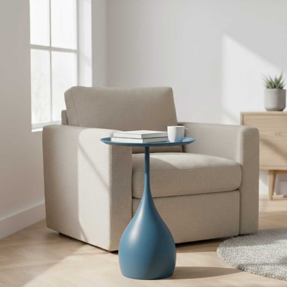 Stilsphäre: Tavolino rotondo in metallo mobile e decorativo – per divano e comodino