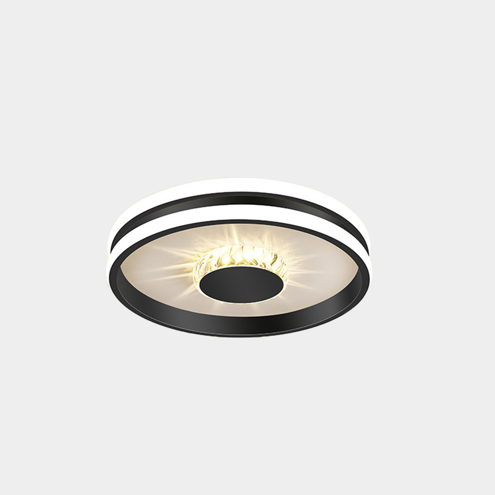 StrahlAurora: Lampada da soffitto a LED in cristallo dorato – elegante e decorativa per corridoi e aree soggiorno