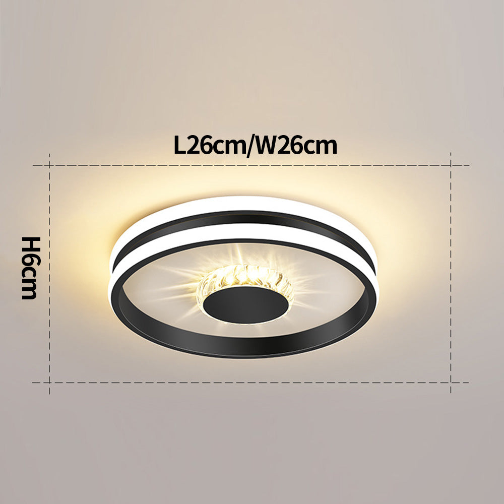 StrahlAurora: Lampada da soffitto a LED in cristallo dorato – elegante e decorativa per corridoi e aree soggiorno
