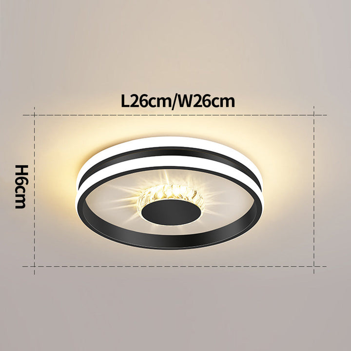 StrahlAurora: Lampada da soffitto a LED in cristallo dorato – elegante e decorativa per corridoi e aree soggiorno