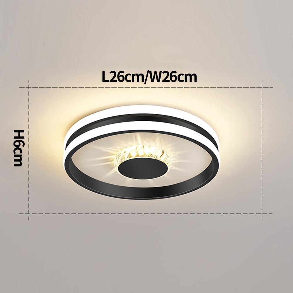 StrahlAurora: Lampada da soffitto a LED in cristallo dorato – elegante e decorativa per corridoi e aree soggiorno