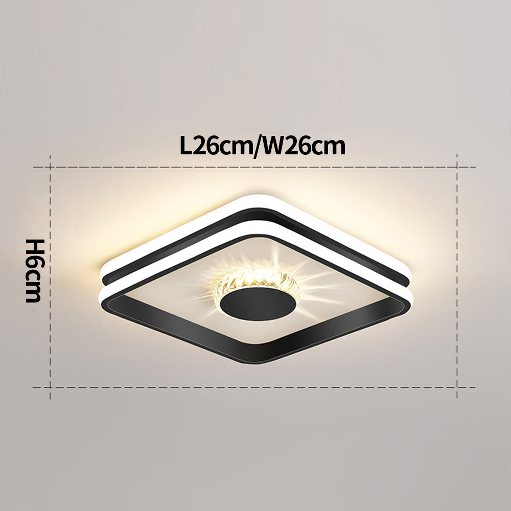 StrahlAurora: Lampada da soffitto a LED in cristallo dorato – elegante e decorativa per corridoi e aree soggiorno
