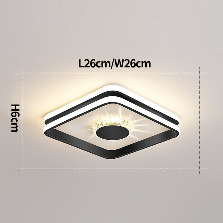 StrahlAurora: Lampada da soffitto a LED in cristallo dorato – elegante e decorativa per corridoi e aree soggiorno