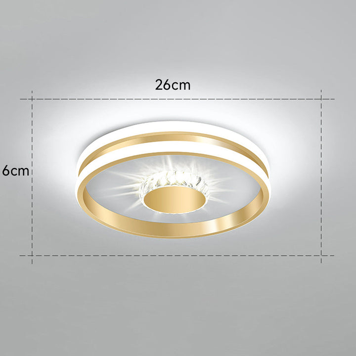 StrahlAurora: Lampada da soffitto a LED in cristallo dorato – elegante e decorativa per corridoi e aree soggiorno