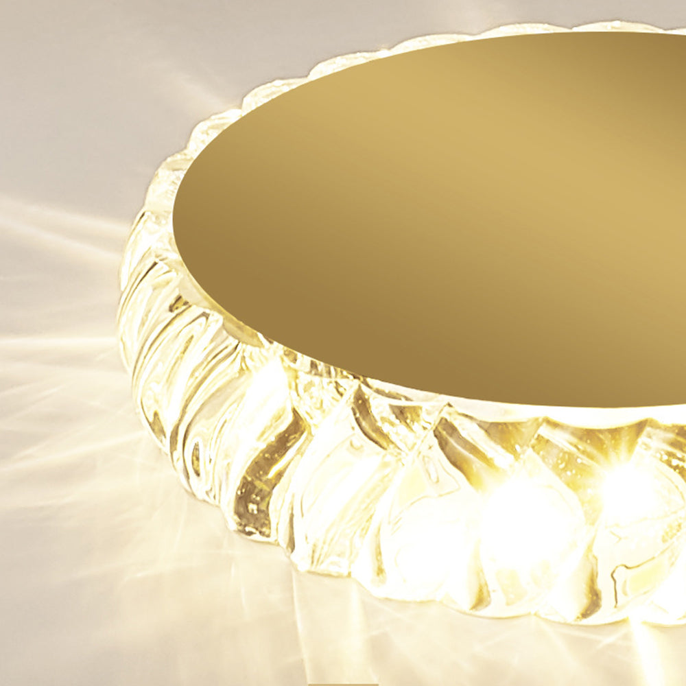 StrahlAurora: Lampada da soffitto a LED in cristallo dorato – elegante e decorativa per corridoi e aree soggiorno