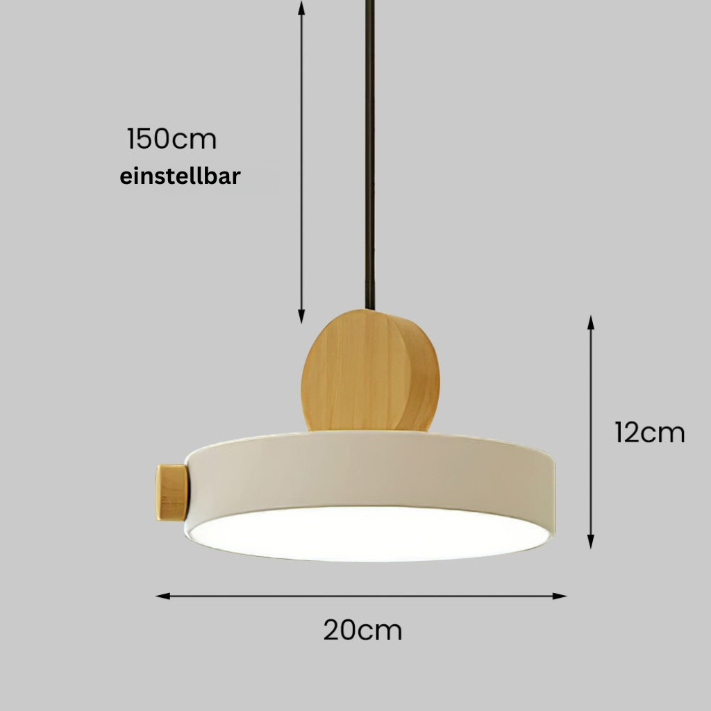 StrahlBunt: Moderno lampadario in legno LED colorato – elegante e funzionale per soggiorno e zona pranzo