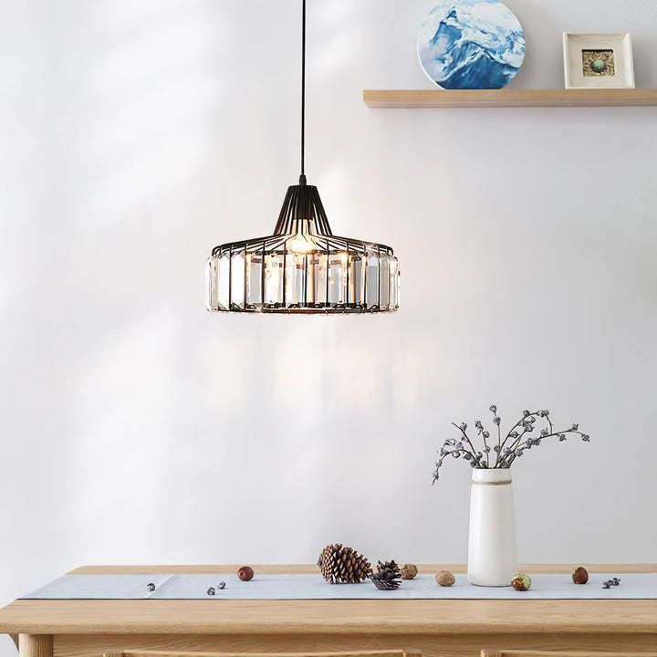StrahlÉbène: Lampada a sospensione in cristallo moderna nera – decorativa ed energeticamente efficiente per soggiorni e sale da pranzo