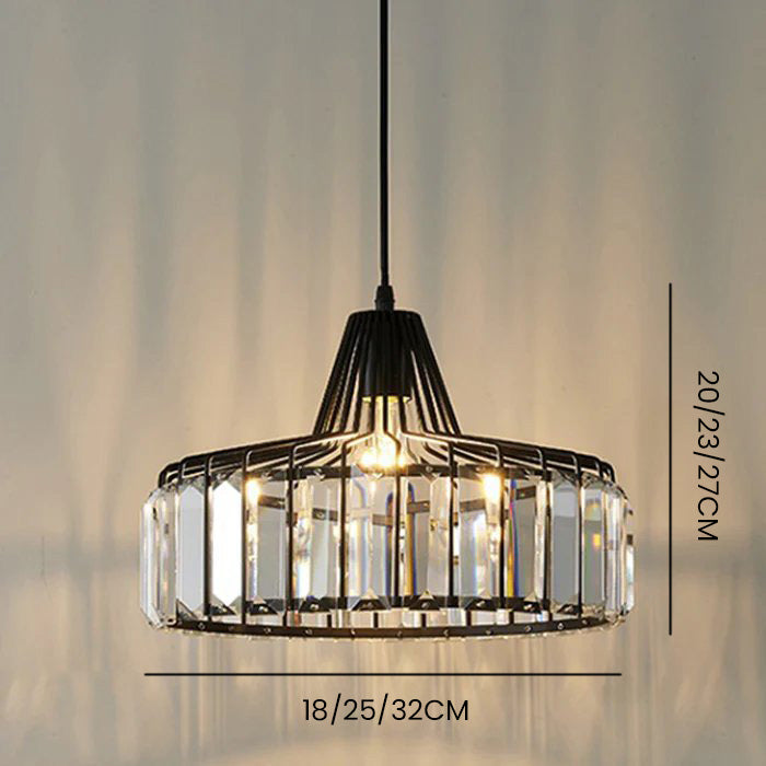 StrahlÉbène: Lampada a sospensione in cristallo moderna nera – decorativa ed energeticamente efficiente per soggiorni e sale da pranzo