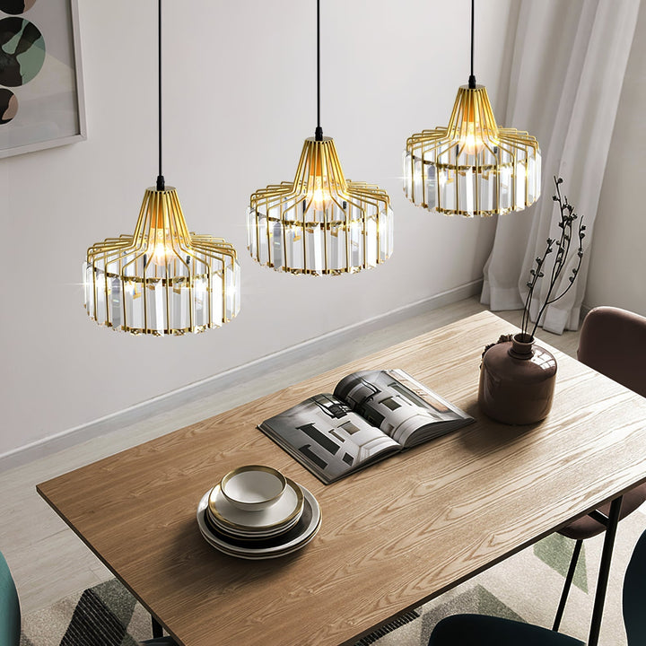 StrahlÉbène: Lampada a sospensione in cristallo moderna nera – decorativa ed energeticamente efficiente per soggiorni e sale da pranzo