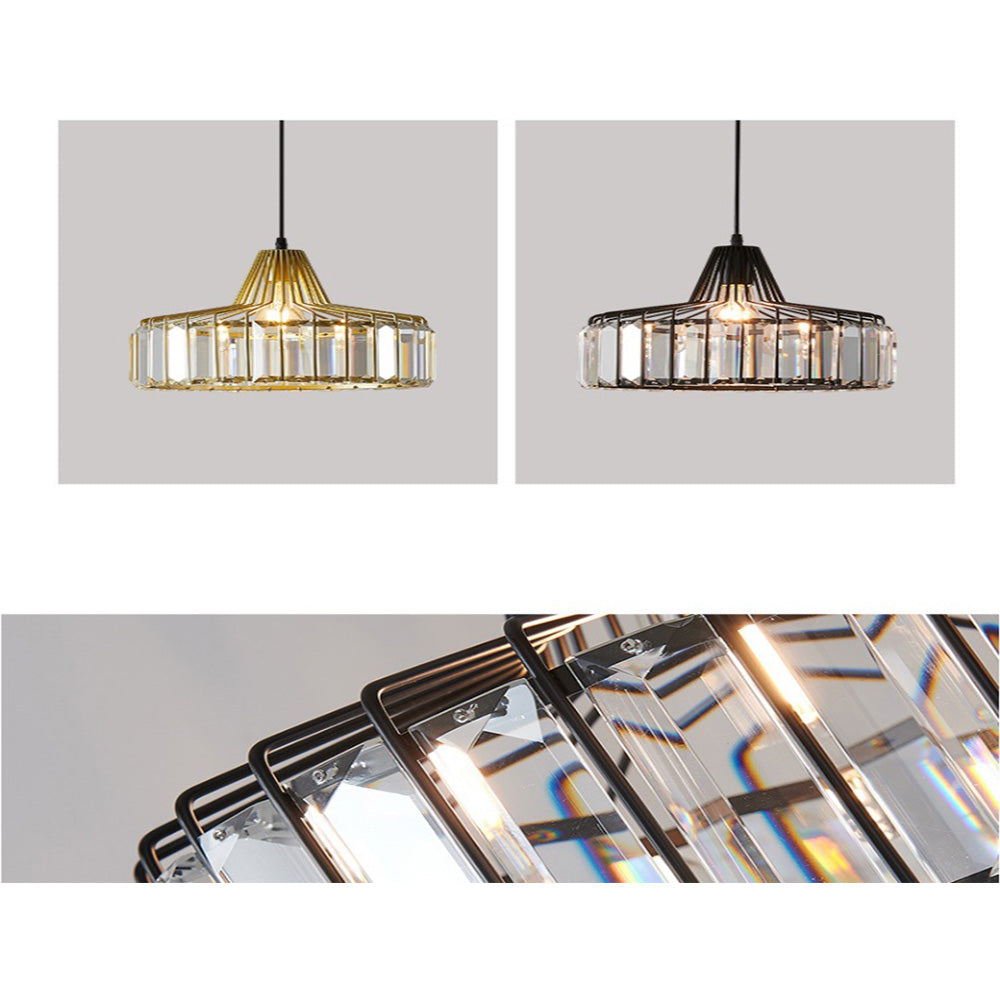 StrahlÉbène: Lampada a sospensione in cristallo moderna nera – decorativa ed energeticamente efficiente per soggiorni e sale da pranzo