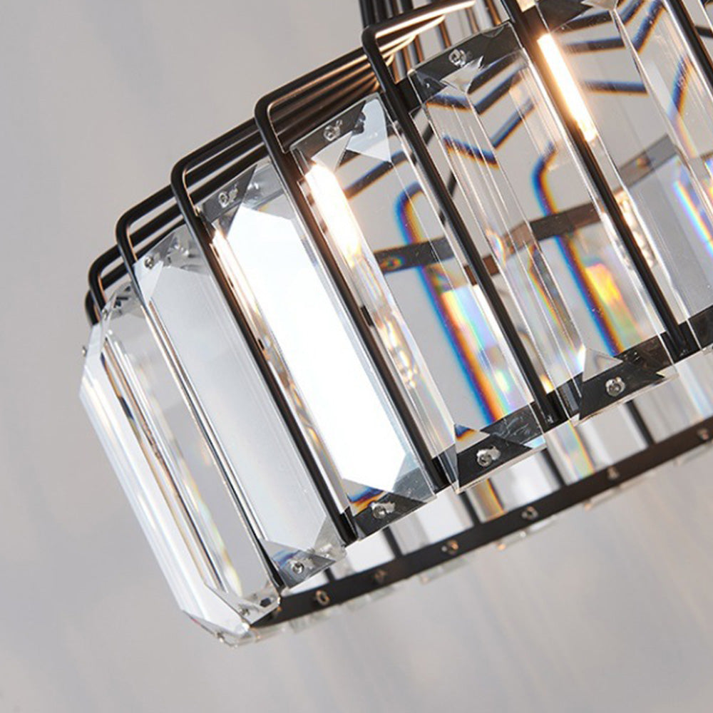 StrahlÉbène: Lampada a sospensione in cristallo moderna nera – decorativa ed energeticamente efficiente per soggiorni e sale da pranzo