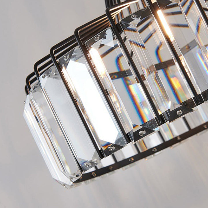 StrahlÉbène: Lampada a sospensione in cristallo moderna nera – decorativa ed energeticamente efficiente per soggiorni e sale da pranzo