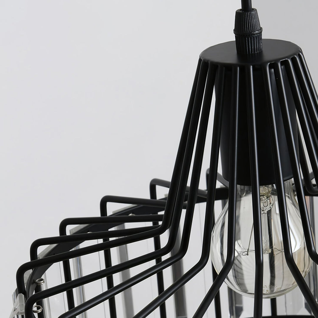 StrahlÉbène: Lampada a sospensione in cristallo moderna nera – decorativa ed energeticamente efficiente per soggiorni e sale da pranzo