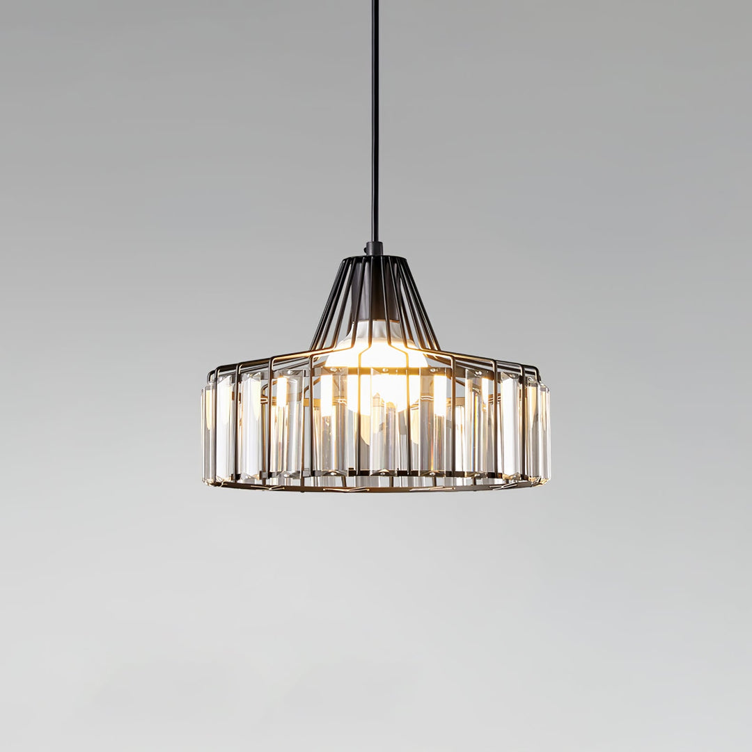 StrahlÉbène: Lampada a sospensione in cristallo moderna nera – decorativa ed energeticamente efficiente per soggiorni e sale da pranzo