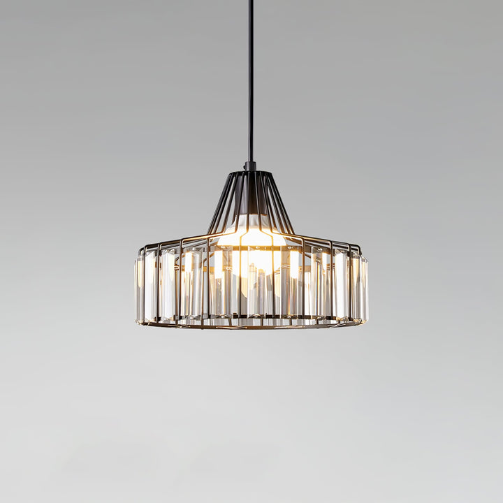 StrahlÉbène: Lampada a sospensione in cristallo moderna nera – decorativa ed energeticamente efficiente per soggiorni e sale da pranzo
