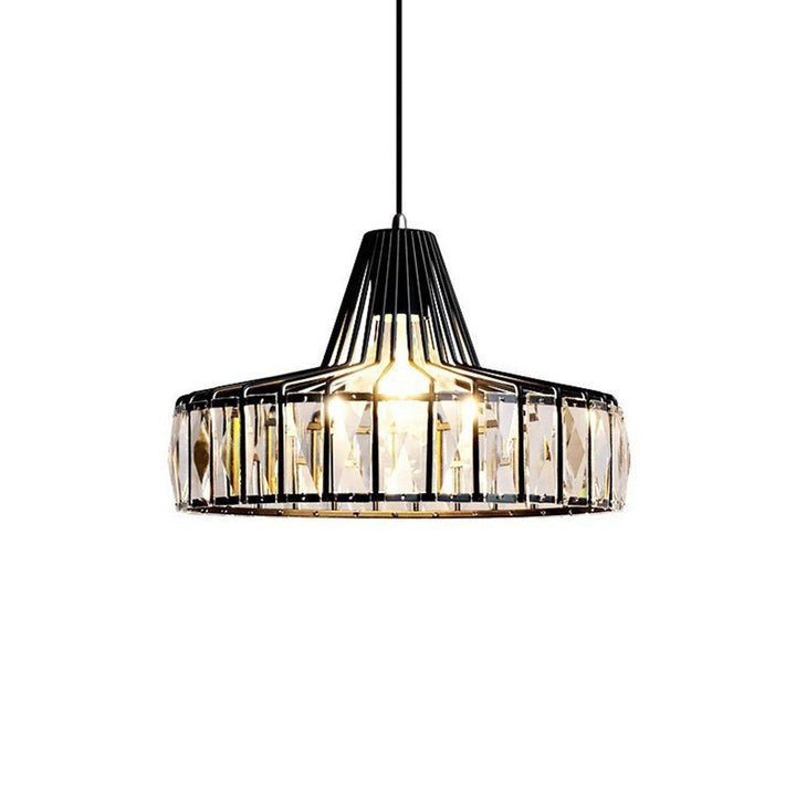 StrahlÉbène: Lampada a sospensione in cristallo moderna nera – decorativa ed energeticamente efficiente per soggiorni e sale da pranzo