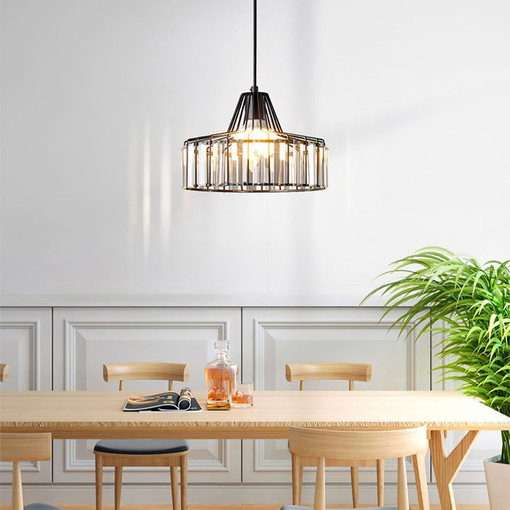 StrahlÉbène: Lampada a sospensione in cristallo moderna nera – decorativa ed energeticamente efficiente per soggiorni e sale da pranzo