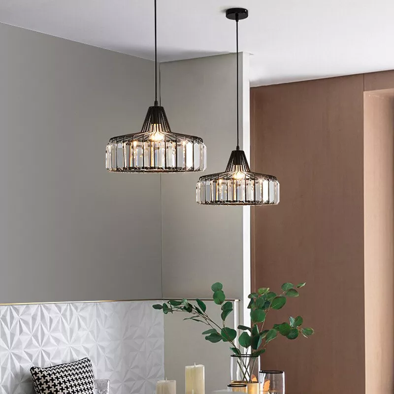 StrahlÉbène: Lampada a sospensione in cristallo moderna nera – decorativa ed energeticamente efficiente per soggiorni e sale da pranzo