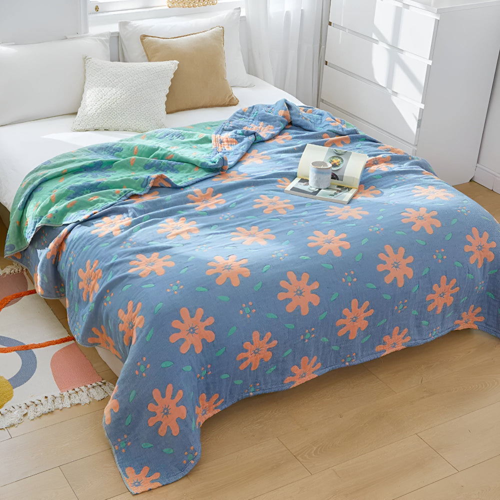 StrahlGlück: Coperte in cotone con motivo astratto e funzione reversibile &amp; leggerezza per tutto l&