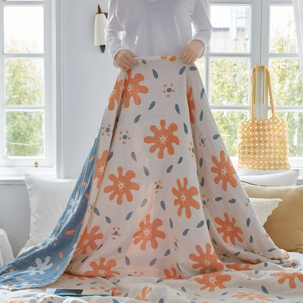 StrahlGlück: Coperte in cotone con motivo astratto e funzione reversibile &amp; leggerezza per tutto l&