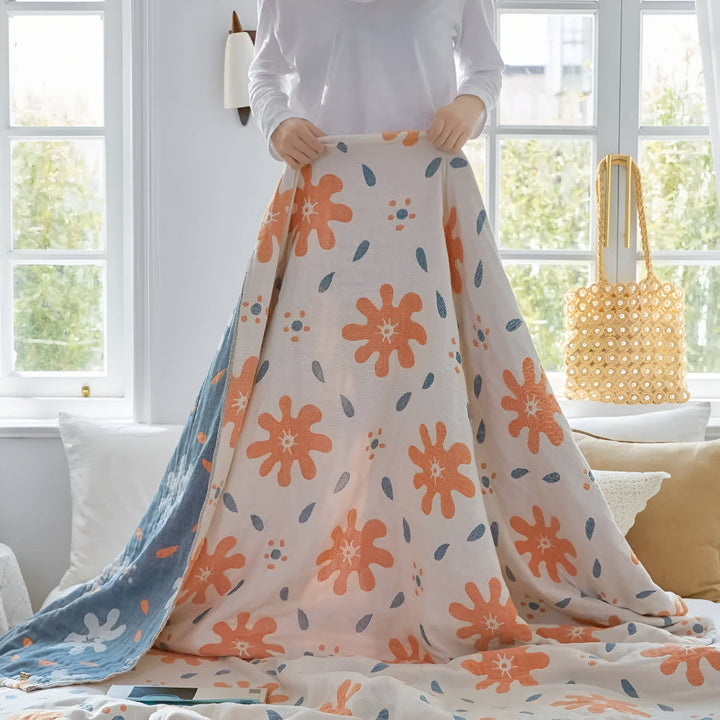 StrahlGlück: Coperte in cotone con motivo astratto e funzione reversibile &amp; leggerezza per tutto l&