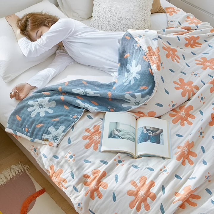 StrahlGlück: Coperte in cotone con motivo astratto e funzione reversibile &amp; leggerezza per tutto l&