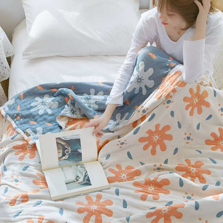 StrahlGlück: Coperte in cotone con motivo astratto e funzione reversibile &amp; leggerezza per tutto l&