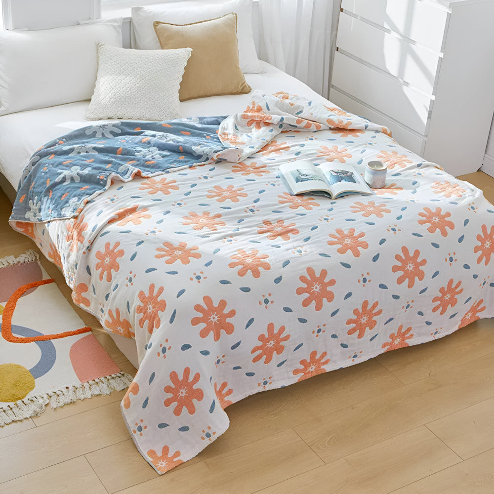 StrahlGlück: Coperte in cotone con motivo astratto e funzione reversibile &amp; leggerezza per tutto l&