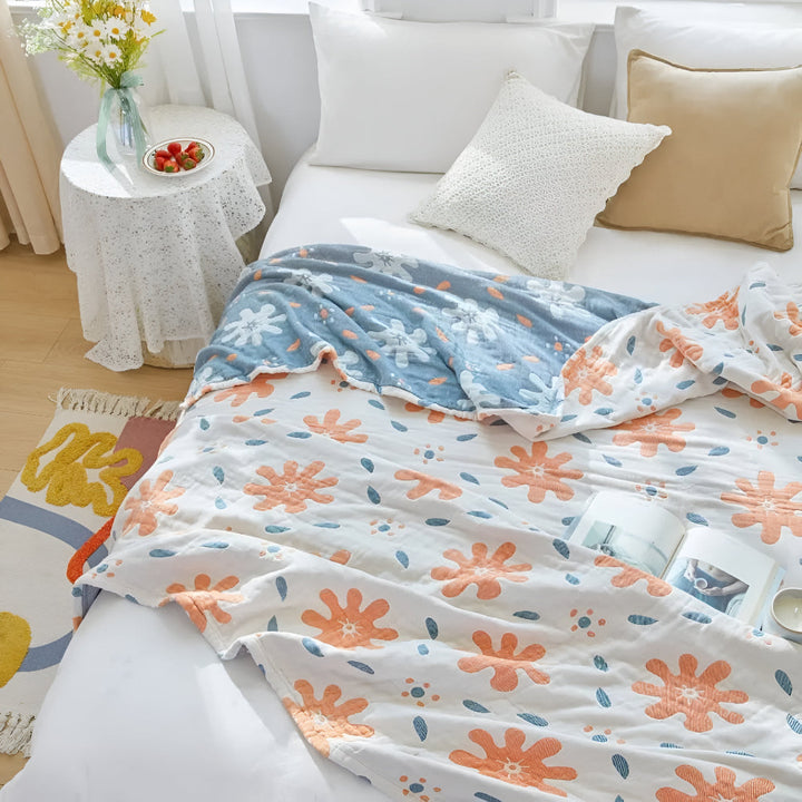 StrahlGlück: Coperte in cotone con motivo astratto e funzione reversibile &amp; leggerezza per tutto l&