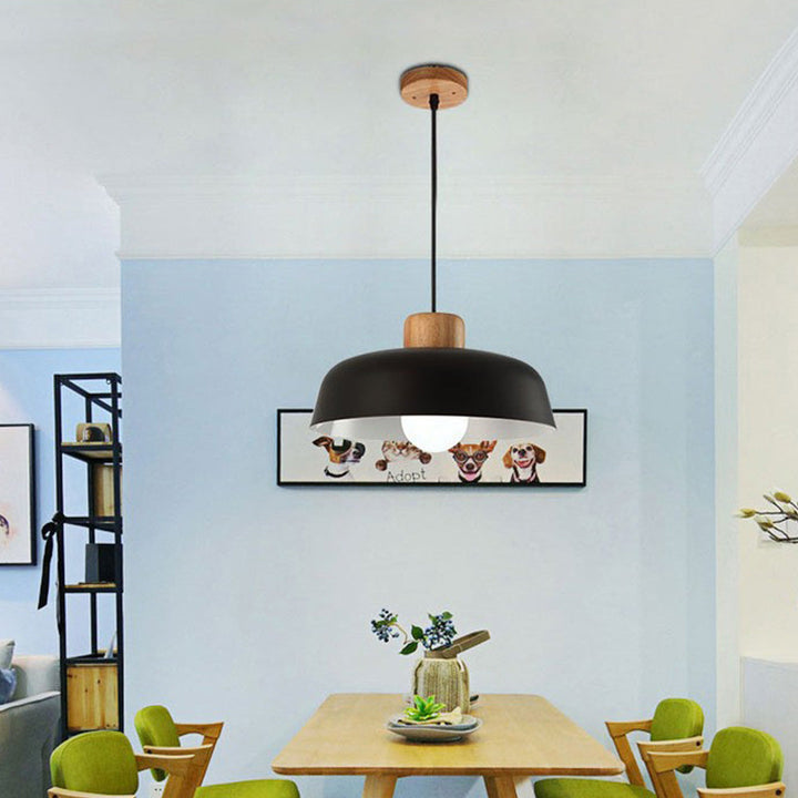 StrahlHolz: Lampada a sospensione creativa in legno scandinavo – decorativa e senza tempo per sala da pranzo e soggiorno