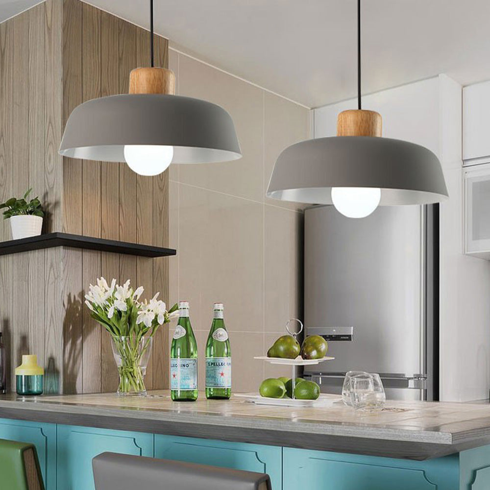 StrahlHolz: Lampada a sospensione creativa in legno scandinavo – decorativa e senza tempo per sala da pranzo e soggiorno