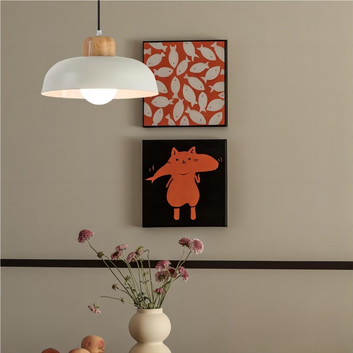 StrahlHolz: Lampada a sospensione creativa in legno scandinavo – decorativa e senza tempo per sala da pranzo e soggiorno