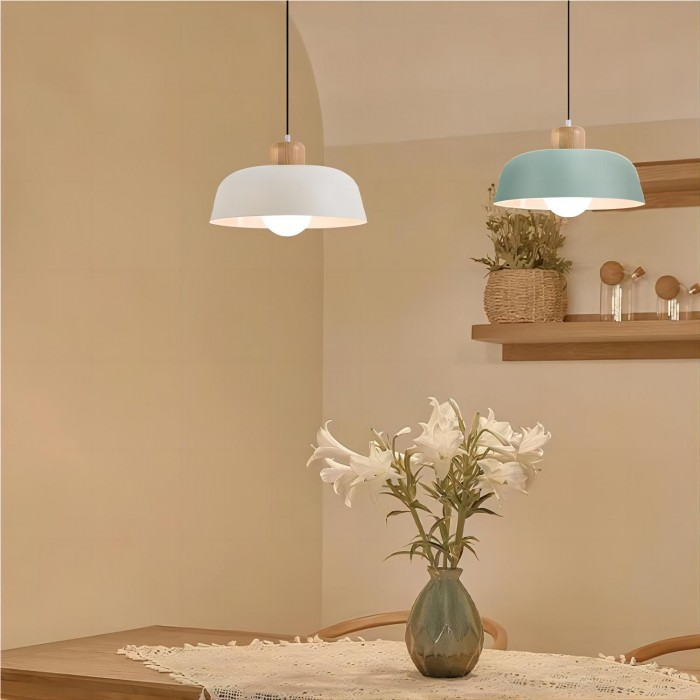 StrahlHolz: Lampada a sospensione creativa in legno scandinavo – decorativa e senza tempo per sala da pranzo e soggiorno