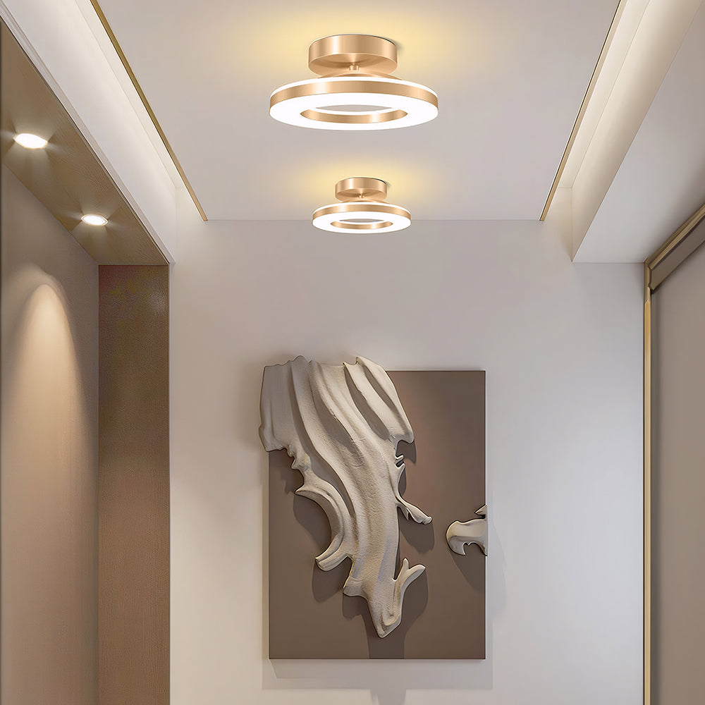 StrahlMetall: Lampada da soffitto LED moderna oro – decorativa e durevole per corridoio, sala da pranzo e soggiorno