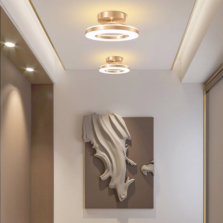 StrahlMetall: Lampada da soffitto LED moderna oro – decorativa e durevole per corridoio, sala da pranzo e soggiorno