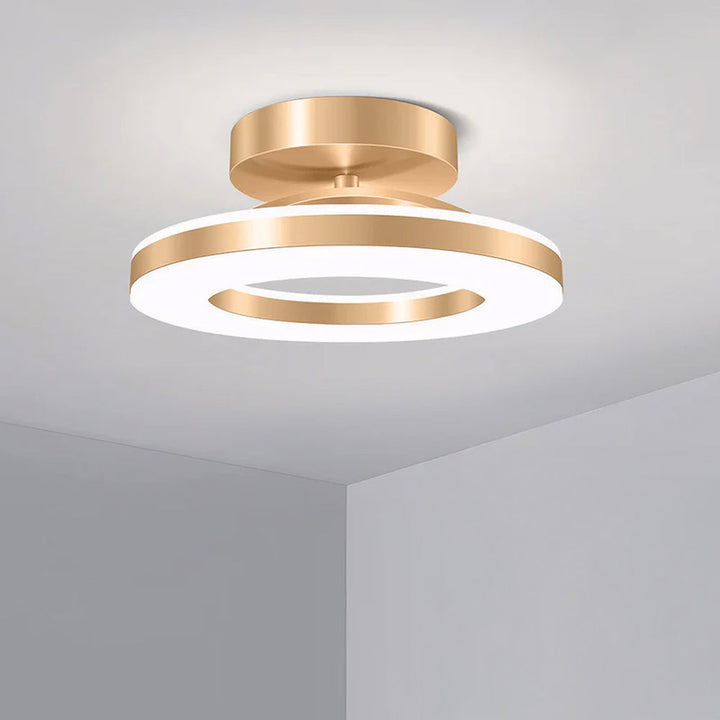 StrahlMetall: Lampada da soffitto LED moderna oro – decorativa e durevole per corridoio, sala da pranzo e soggiorno