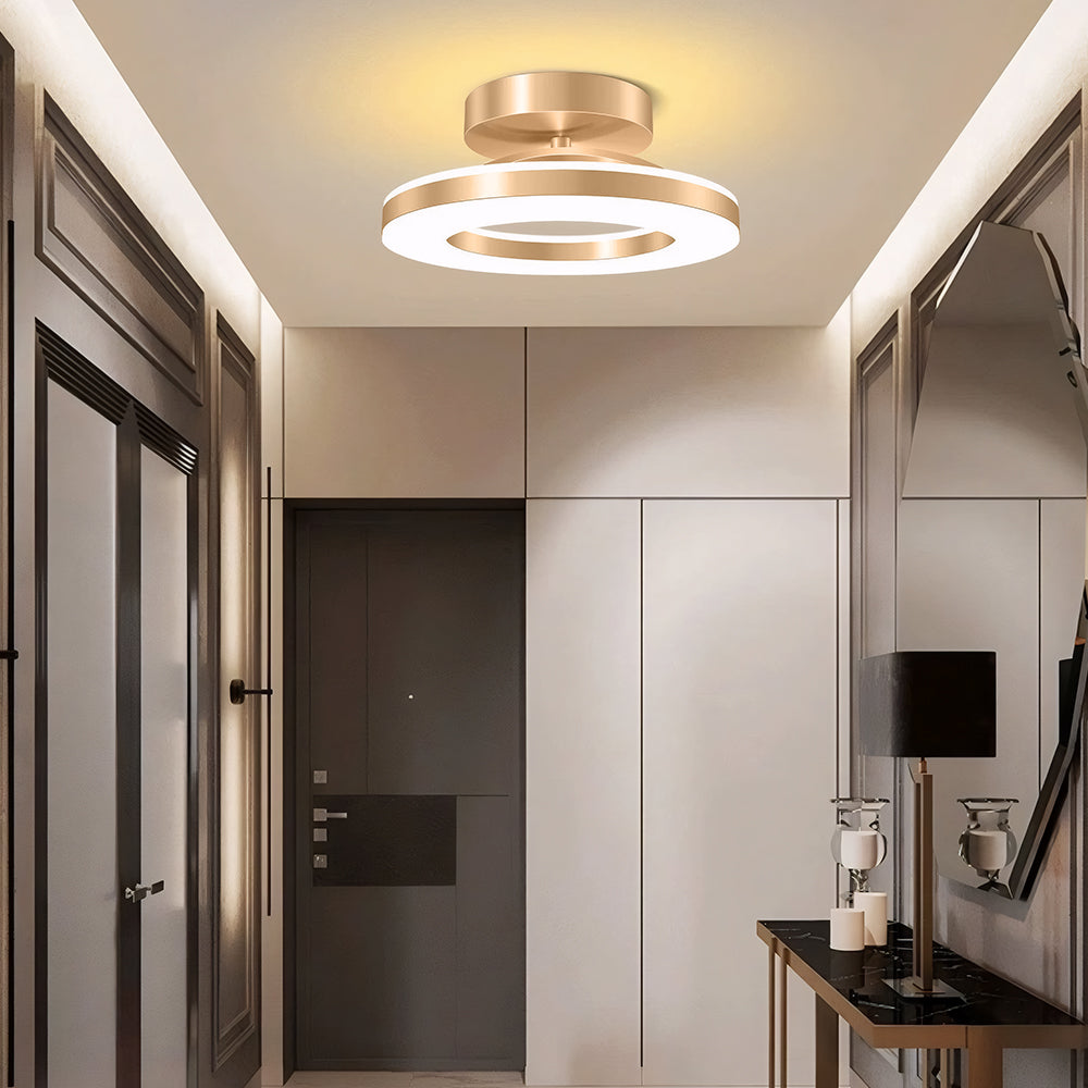StrahlMetall: Lampada da soffitto LED moderna oro – decorativa e durevole per corridoio, sala da pranzo e soggiorno