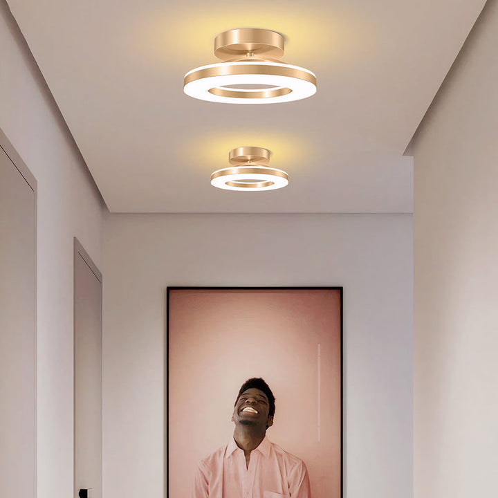 StrahlMetall: Lampada da soffitto LED moderna oro – decorativa e durevole per corridoio, sala da pranzo e soggiorno