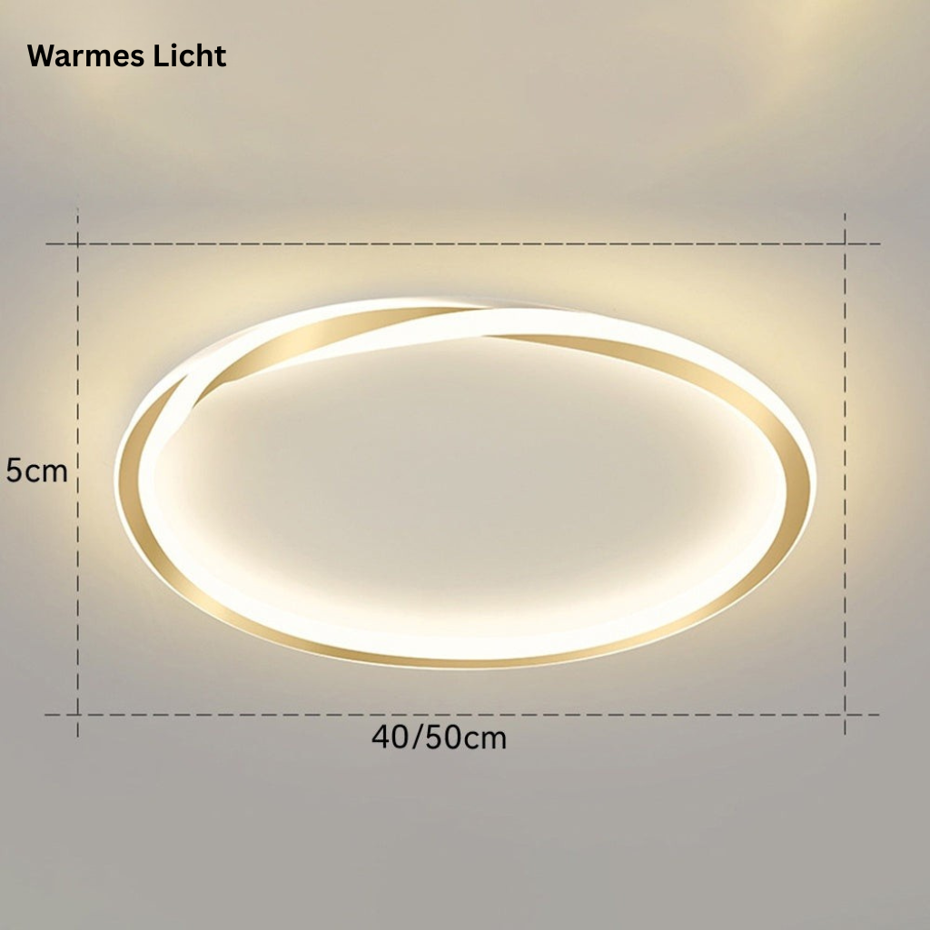 StrahlNacht: Lampada da soffitto LED moderna rotonda e piatta – elegante e accogliente per camere da letto e aree giorno