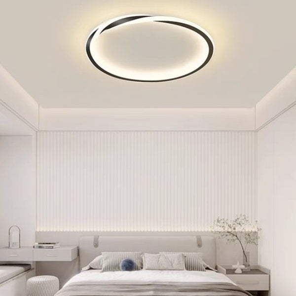 StrahlNacht: Lampada da soffitto LED moderna rotonda e piatta – elegante e accogliente per camere da letto e aree giorno