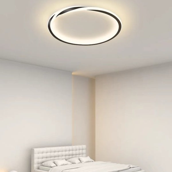 StrahlNacht: Lampada da soffitto LED moderna rotonda e piatta – elegante e accogliente per camere da letto e aree giorno