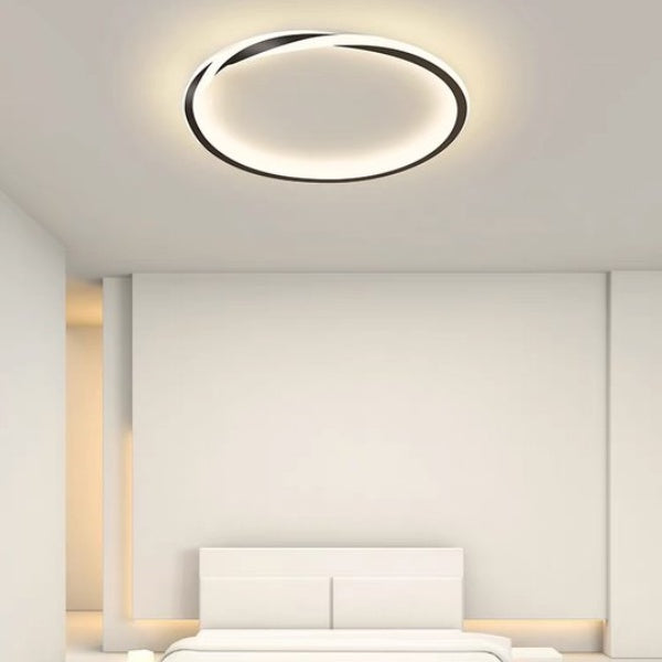 StrahlNacht: Lampada da soffitto LED moderna rotonda e piatta – elegante e accogliente per camere da letto e aree giorno