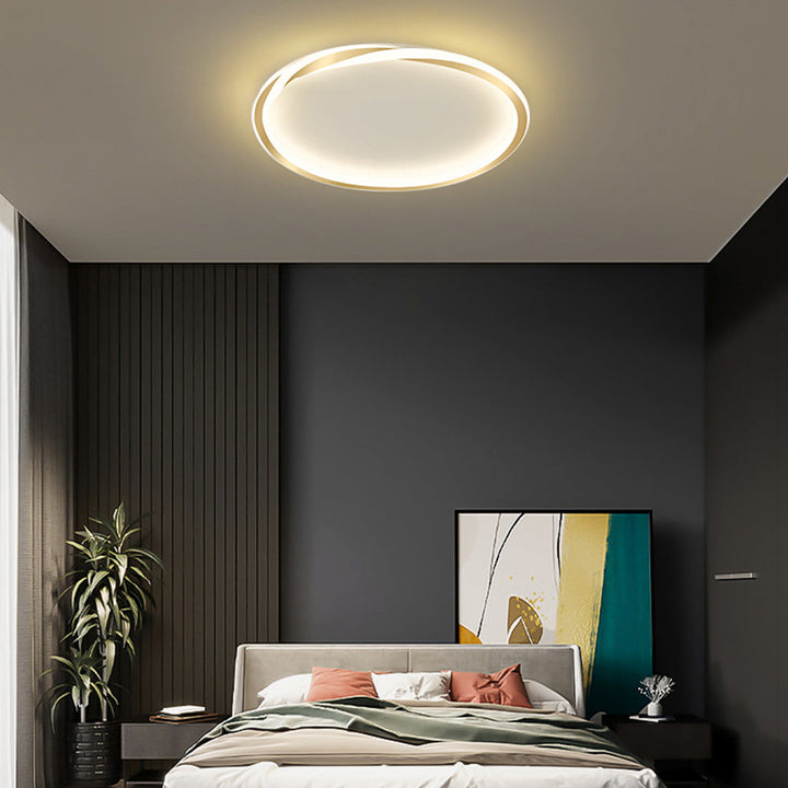 StrahlNacht: Lampada da soffitto LED moderna rotonda e piatta – elegante e accogliente per camere da letto e aree giorno