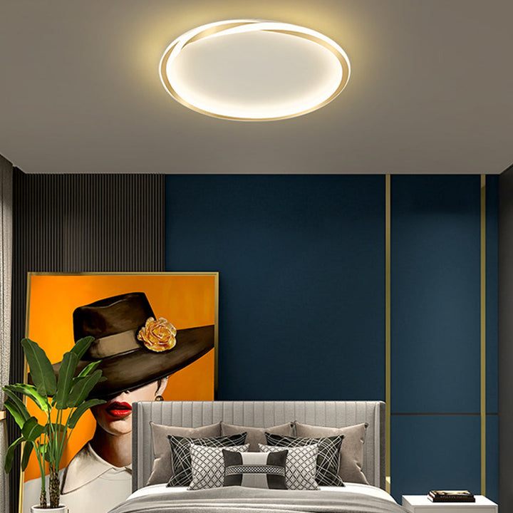 StrahlNacht: Lampada da soffitto LED moderna rotonda e piatta – elegante e accogliente per camere da letto e aree giorno
